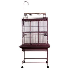 Play Top Bird Cage With 5/8" Bar Spacing - Burgundy (32"x23"x66") -Bird Supply Store play top bird cage with 5 8 bar spacing burgundy 32 x23 x66 93