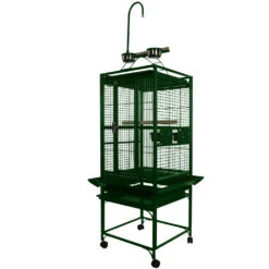 Play Top Bird Cage With 5/8" Bar Spacing - Green (18"x18"x54") 9 Play Top Bird Cage With 5/8" Bar Spacing - Green (18"x18"x54") -Bird Supply Store play top bird cage with 5 8 bar spacing green 18 x18 x54 91