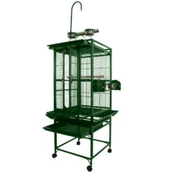 Play Top Bird Cage With 5/8" Bar Spacing - Green (18"x18"x54") 10 Play Top Bird Cage With 5/8" Bar Spacing - Green (18"x18"x54") -Bird Supply Store play top bird cage with 5 8 bar spacing green 18 x18 x54 93