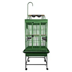 Play Top Bird Cage With 5/8" Bar Spacing - Green (24"x22"62")