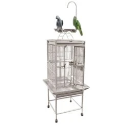 Play Top Bird Cage With 5/8" Bar Spacing - Sandstone (18"x18"x54")