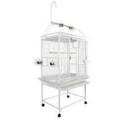 Play Top Bird Cage With 5/8" Bar Spacing - White (32"x23"x66") -Bird Supply Store play top bird cage with 5 8 bar spacing white 32 x23 x66 86
