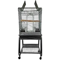 Play Top Bird Cage With Removable Stand - Black (22"x18"x62")