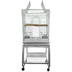 Play Top Bird Cage With Removable Stand - White (22"x18"x62")