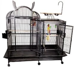 Split Level House Bird Cage - Black (42"x26"x61")
