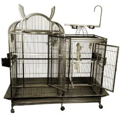 Split Level House Bird Cage - Platinum (42"x26"x61")
