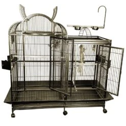 Split Level House Bird Cage - Stainless Steel (42"x26"x61'')