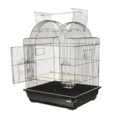 Victorian Open Top Bird Cage - Black (25"x21"x30")