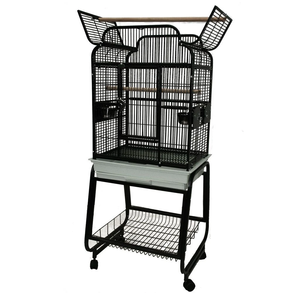 Victorian Top Bird Cage With Plastic Base - Platinum (22"x18"x62") 3 Victorian Top Bird Cage With Plastic Base - Platinum (22"x18"x62")